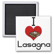 I love-hate lasagna magnet