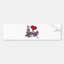 i love haters pink bumper stickers