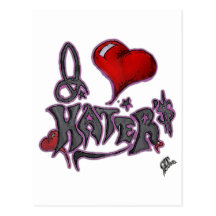 i love haters pink postcard