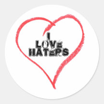 I LOVE HATERS STICKERS