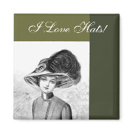 I Love Hats Magnet magnet