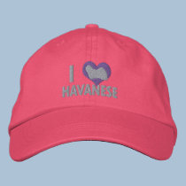 I Love Havanese Pink embroidered hats by MenagerieMayhem I Love Havanese Pink embroidered hats
