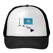 I Love Hawaii Design Hats