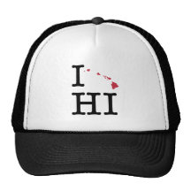I Love Hawaii Hats