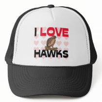 I Love Hawks hats