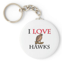 I Love Hawks Keychain