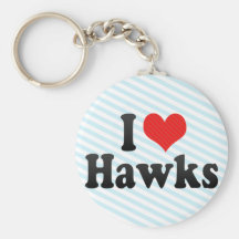 I Love Hawks Keychain