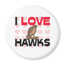 I Love Hawks magnets