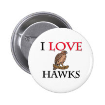 I Love Hawks Pin
