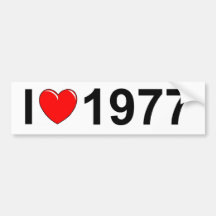 I Love (Heart) 1977 Bumper Stickers