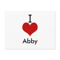 I Love (heart) Abby Post Cards