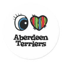 I Love (Heart) Aberdeen terriers stickers by eyeheartanimals I Love (Heart) Aberdeen terriers stickers