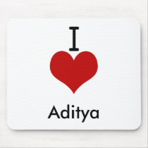 I Love (heart) Aditya mousepads