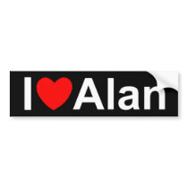 I Love (Heart) Alan Bumper Stickers