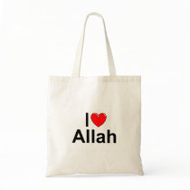 I Love (Heart) Allah Tote Bags