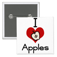 I love-heart apple pin