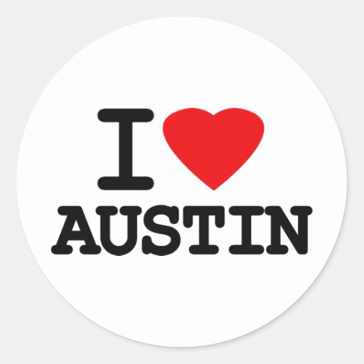 I Love Heart Austin Texas Classic Round Sticker Zazzle