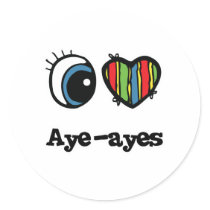 I Love (Heart) Aye-ayes stickers by eyeheartanimals I Love (Heart) Aye-ayes stickers