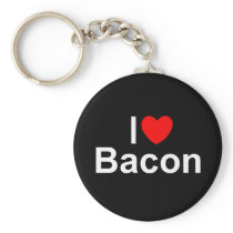 I Love (Heart) Bacon Keychain