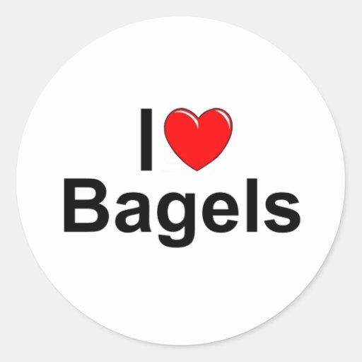 I Love (Heart) Bagels Classic Round Sticker | Zazzle
