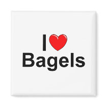 I Love (Heart) Bagels Fridge Magnets