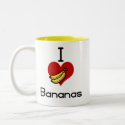 I love-heart bananas mug