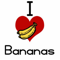 I love-heart bananas photo sculptures