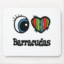 I Love (Heart) Barracudas Mouse Pad