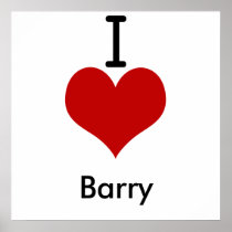 I Love (heart) Barry Poster