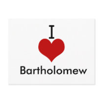 I Love (heart) Bartholomew Postcard