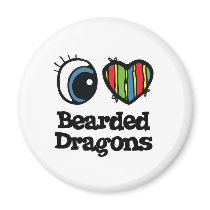 I Love (Heart) Bearded dragons Magnet
