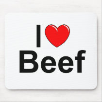 I Love (Heart) Beef Mousepads
