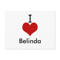 I Love (heart) Belinda Post Cards