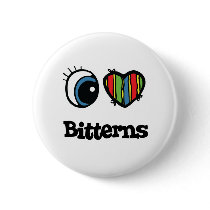I Love (Heart) Bitterns Buttons