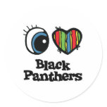 I Love (Heart) Black panthers Round Sticker