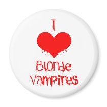 I Love (heart) Blonde Vampires Refrigerator Magnet
