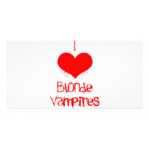 I Love (heart) Blonde Vampires Photo Greeting Card