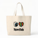 I Love (Heart) Blowfish bags