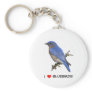 I Love (heart) Bluebirds Keychain