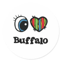I Love (Heart) Buffalo stickers by eyeheartanimals I Love (Heart) Buffalo stickers