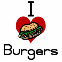 I love-heart burgers photo sculptures
