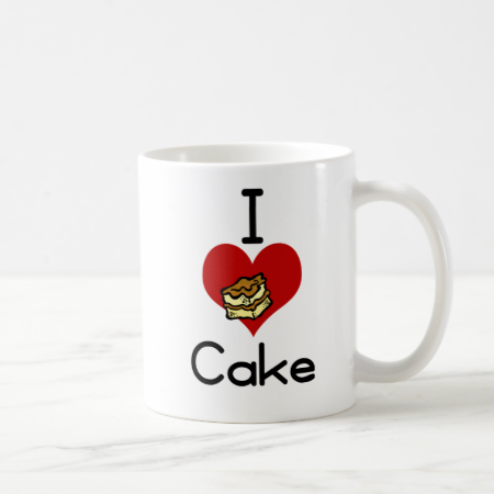 I love-heart cake coffee mug