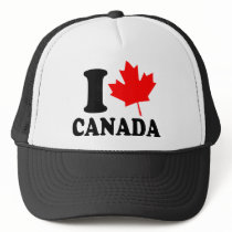 I Love Heart Canada hats