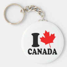 I Love Heart Canada Keychains