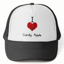 I love-heart candy apple hats