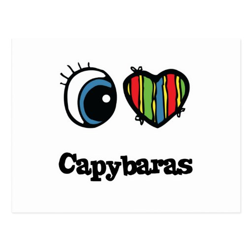 I Love (Heart) Capybaras Post Card