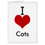 I Love (heart) Cats Greeting Card