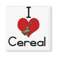 I love-heart cereal fridge magnet