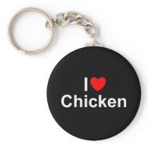 I Love (Heart) Chicken Keychain