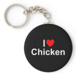 I Love (Heart) Chicken Keychain
